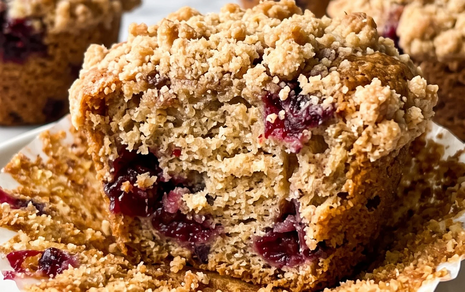 Leftover Cranberry Sauce Coffee Cake Muffins