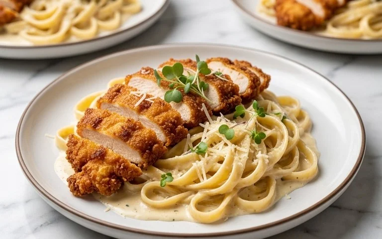 Fettuccine Alfredo Poulet Croustillant: Recette Ultime